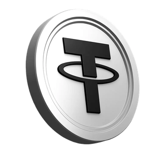 Tether USDT coin graphic featured in the trust section of a trading community